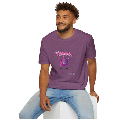 Yasss, Queen! Softstyle T-Shirt, Trendy Graphic Tee, Pride Apparel, Casual Wear, Gift for Them, Fun Festival T