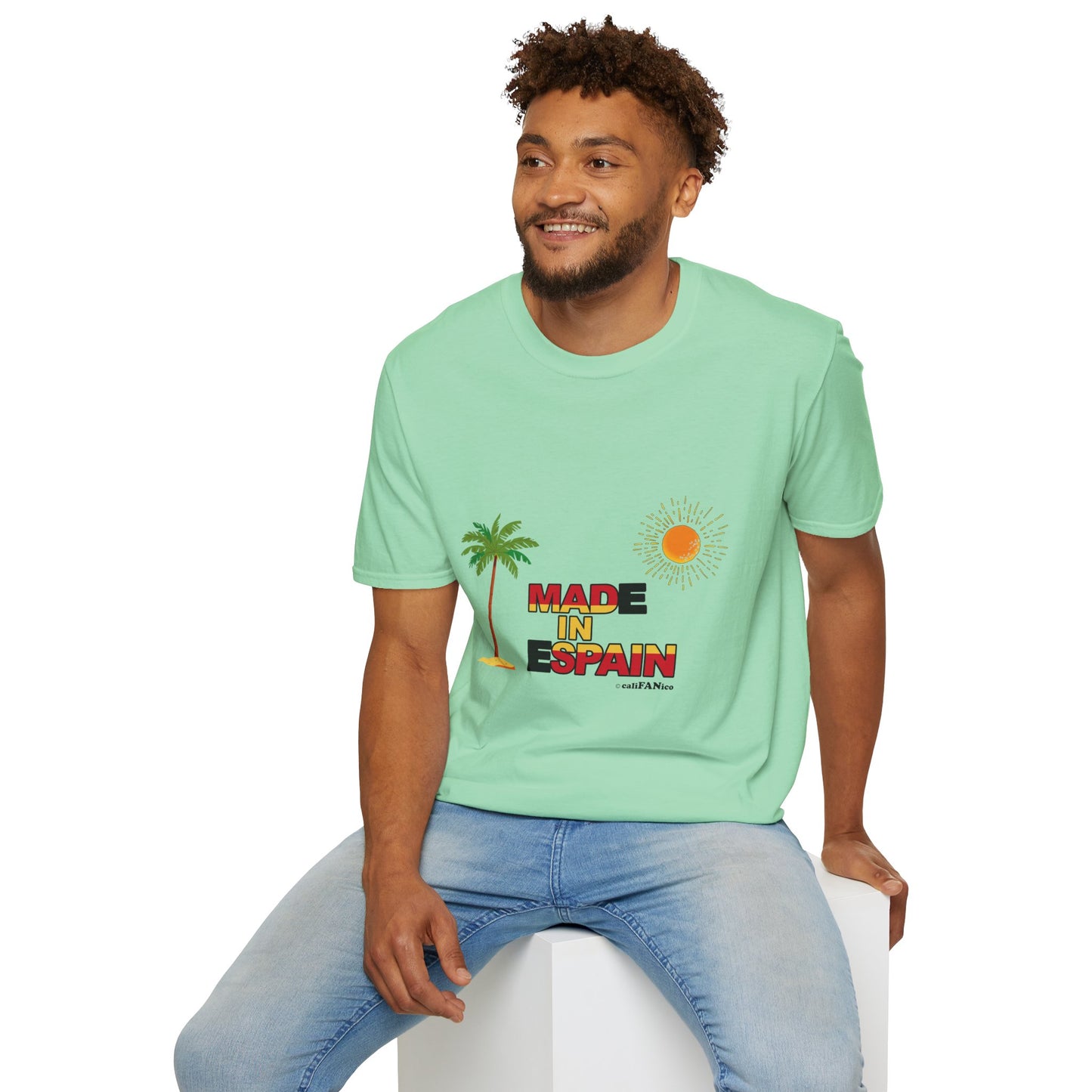 Funny Mad in Spain Made in Espain T-Shirt Unisex Softstyle Humor Shirt, Cute Gift, Unisex Top, Casual Wear, Laugh T Shirt