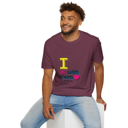 I’m With Them LGBTQ Pride Unisex Softstyle T-Shirt | Casual Wear, Gift for Friends, Pride Events Shirt, Graphic Tee, Inclusive Fashion