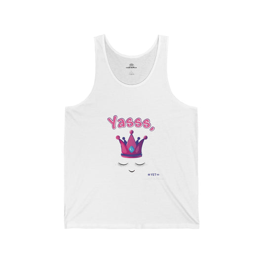 Yasss, Queen! Unisex Jersey Tank Top - Trendy Summer Activewear, Pride Apparel, Gift for Friends, Comfortable Party and Festival Top