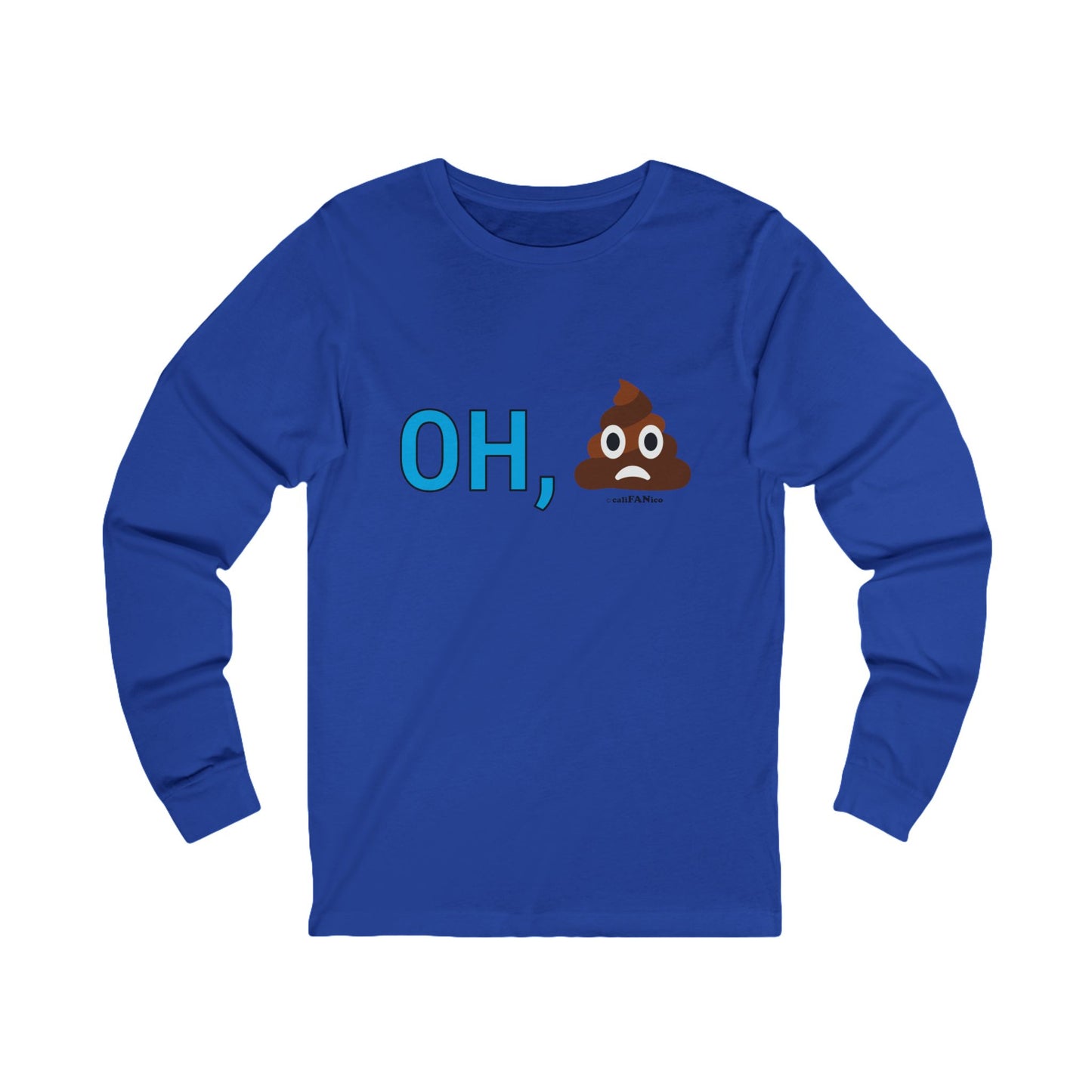 Funny Poop Emoji Long Sleeve Tee, Humor Shirt, Cute Gift, Unisex Top, Casual Wear, Birthday Surprise, Laugh T Shirt