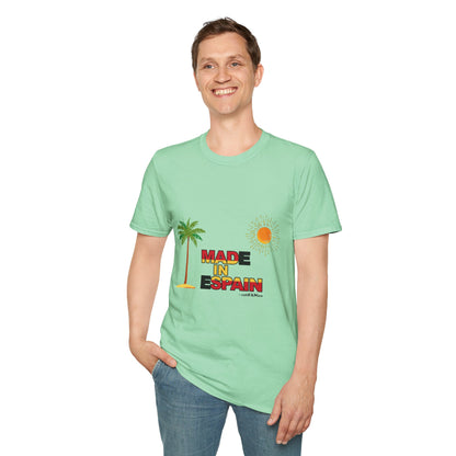 Funny Mad in Spain Made in Espain T-Shirt Unisex Softstyle Humor Shirt, Cute Gift, Unisex Top, Casual Wear, Laugh T Shirt