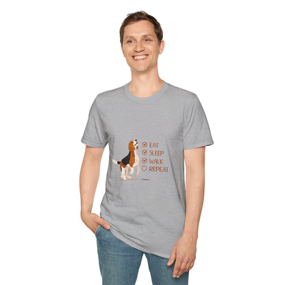 Eat, Sleep, Walk, Repeat Beagle Lover T-Shirt, Funny Pet Tee, Dog Lover Gift, Beagle T-Shirt, Casual Wear, Pet Owner Apparel