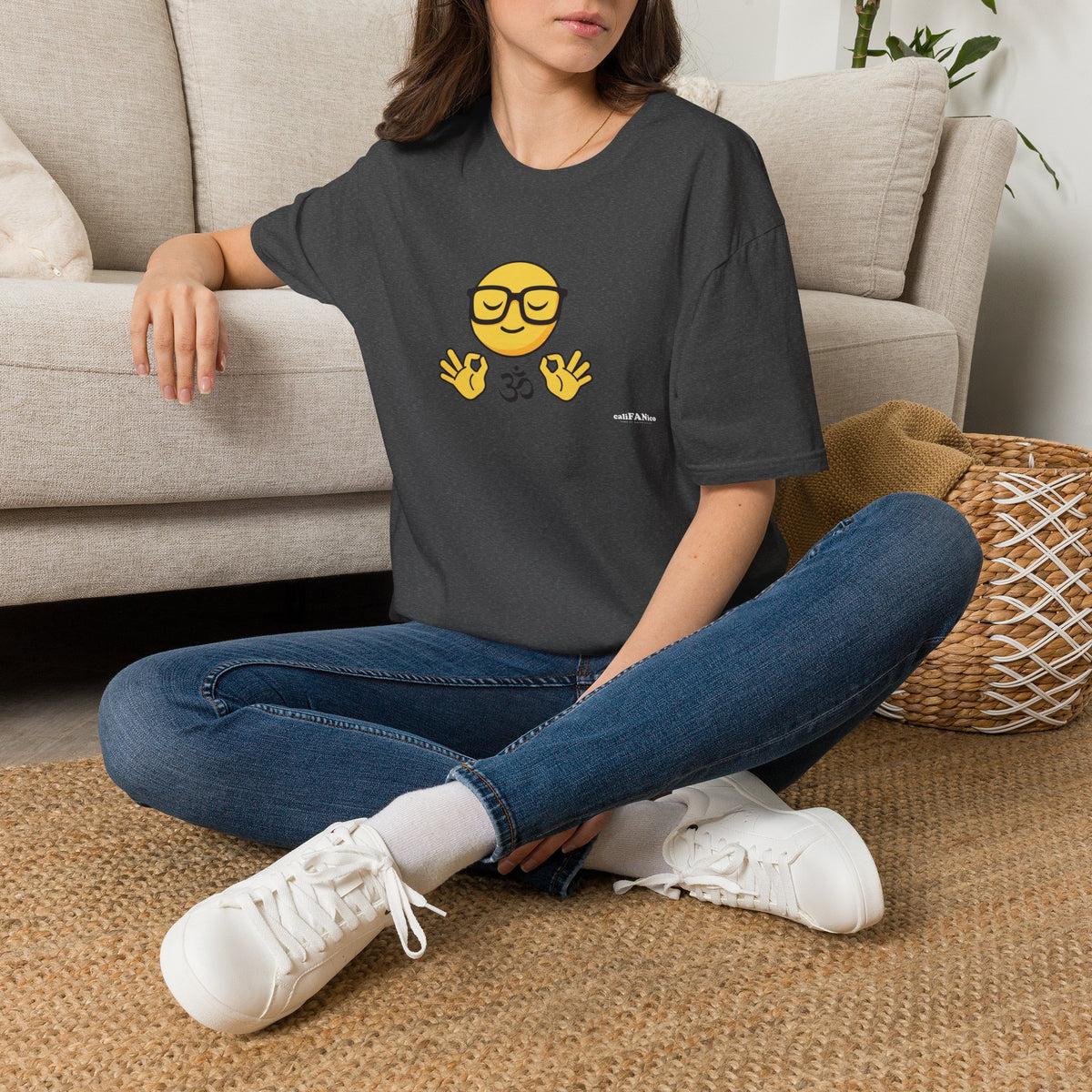 Zen Emoji T‑Shirt — Relaxed Mindfulness Graphic Tee