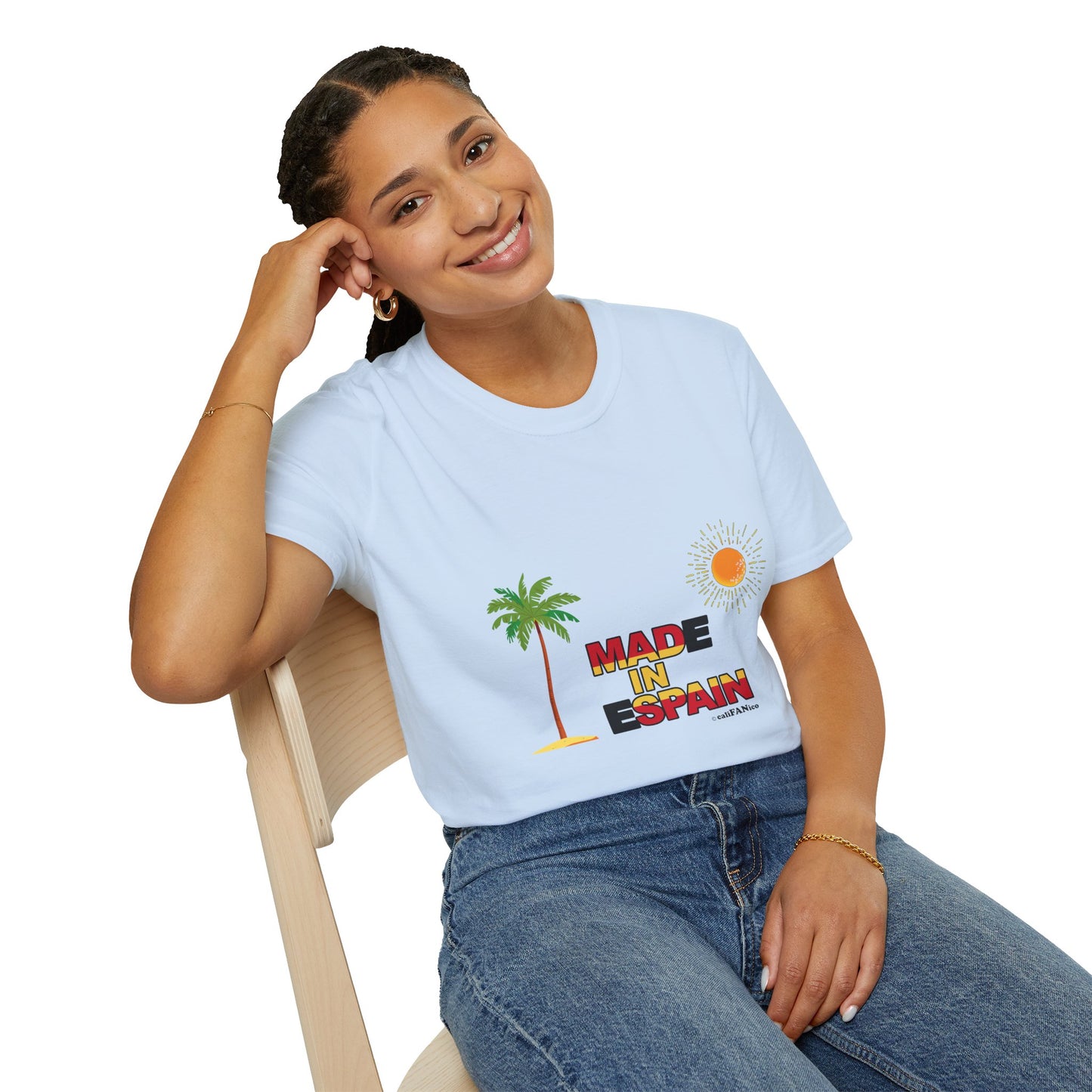 Funny Mad in Spain Made in Espain T-Shirt Unisex Softstyle Humor Shirt, Cute Gift, Unisex Top, Casual Wear, Laugh T Shirt