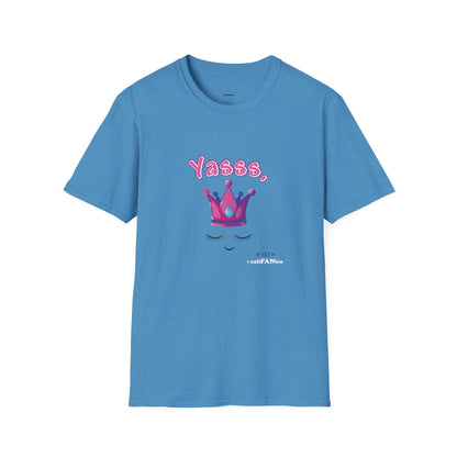 Yasss, Queen! Softstyle T-Shirt, Trendy Graphic Tee, Pride Apparel, Casual Wear, Gift for Them, Fun Festival T