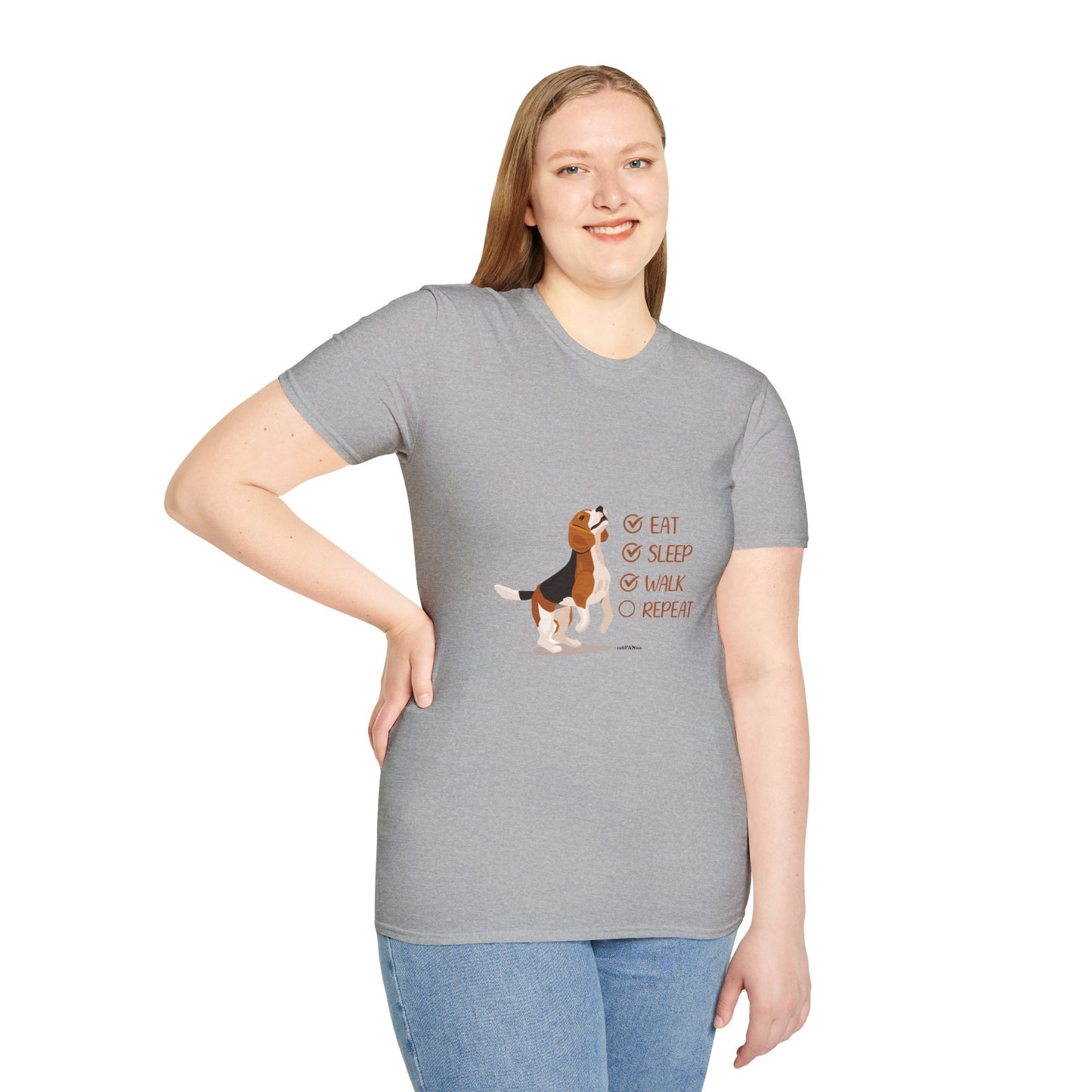 Eat, Sleep, Walk, Repeat Beagle Lover T-Shirt, Funny Pet Tee, Dog Lover Gift, Beagle T-Shirt, Casual Wear, Pet Owner Apparel