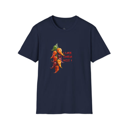 I Like Them Hot, Funny Hot Peppers Unisex T-Shirt, Summer Apparel, Funny Graphic Tee, Gift for Friends, Cute Casual Wear