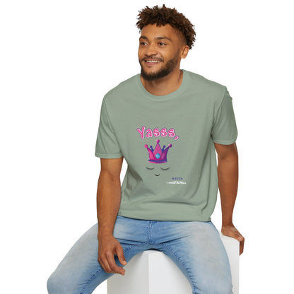 Yasss, Queen! Softstyle T-Shirt, Trendy Graphic Tee, Pride Apparel, Casual Wear, Gift for Them, Fun Festival T