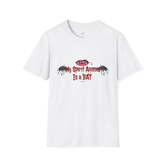Spirit Animal T-Shirt, Bat Spirit Animal T-Shirt, Soft Style Tee, Halloween Tee, Funny T-Shirt, Quirky Graphic Shirt, Bat Design, Vampire Design