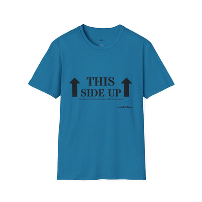 Funny 'THIS SIDE UP' t-shirt - Perfect Gift for Fun Occasions, Casual Wear, Gifting, Unisex Clothing, Vibrant Colors