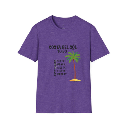 Beach Vibes Shirt, Beach Lovers T-Shirt, Vacation Tee, Summer Wear, Gift for Beach Lovers. Costa del Sol To-Do T-Shirt, Unisex T-Shirt, Soft Style T-Shirt