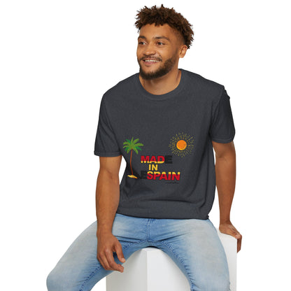 Funny Mad in Spain Made in Espain T-Shirt Unisex Softstyle Humor Shirt, Cute Gift, Unisex Top, Casual Wear, Laugh T Shirt