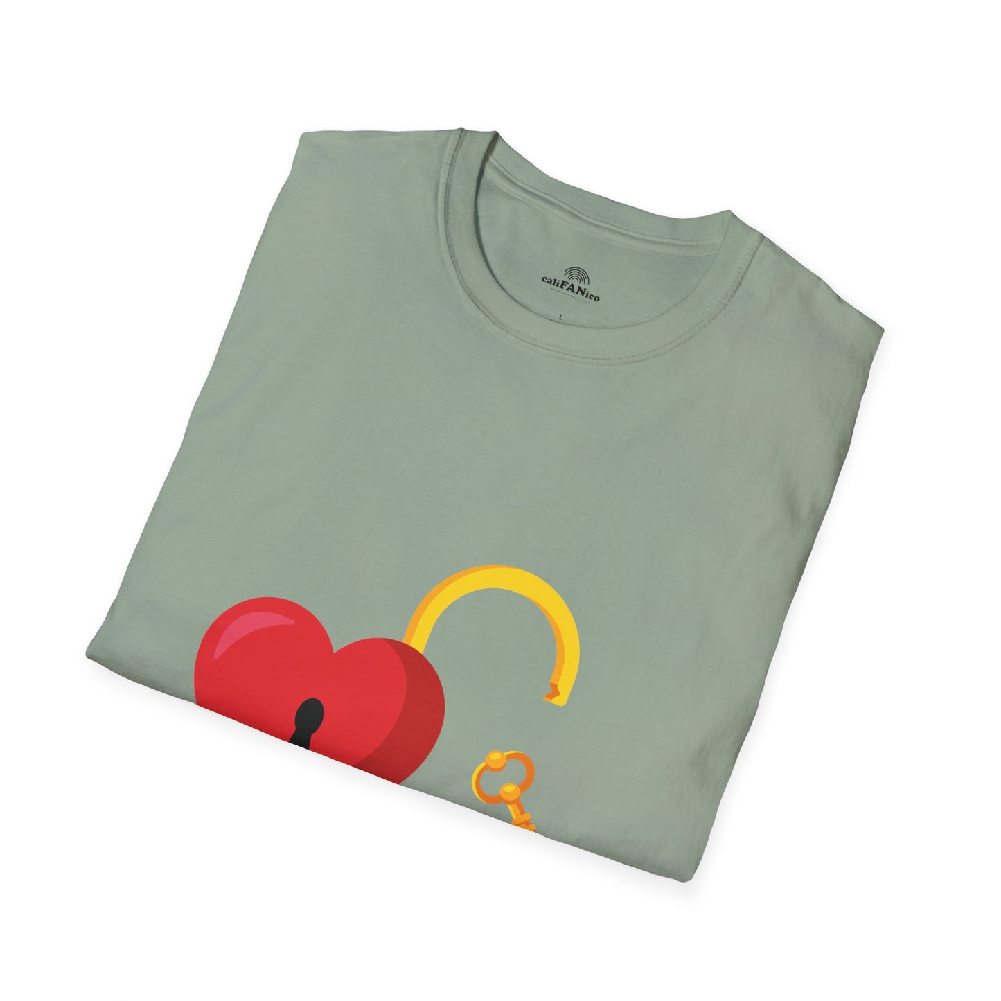 Open Heart Unlocked Heart Unisex Softstyle T-Shirt | Valentine’s Everyday Gift, Couple Matching Tee, Cute Relationship Shirt, Love Theme Apparel