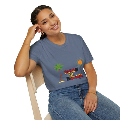 Funny Mad in Spain Made in Espain T-Shirt Unisex Softstyle Humor Shirt, Cute Gift, Unisex Top, Casual Wear, Laugh T Shirt
