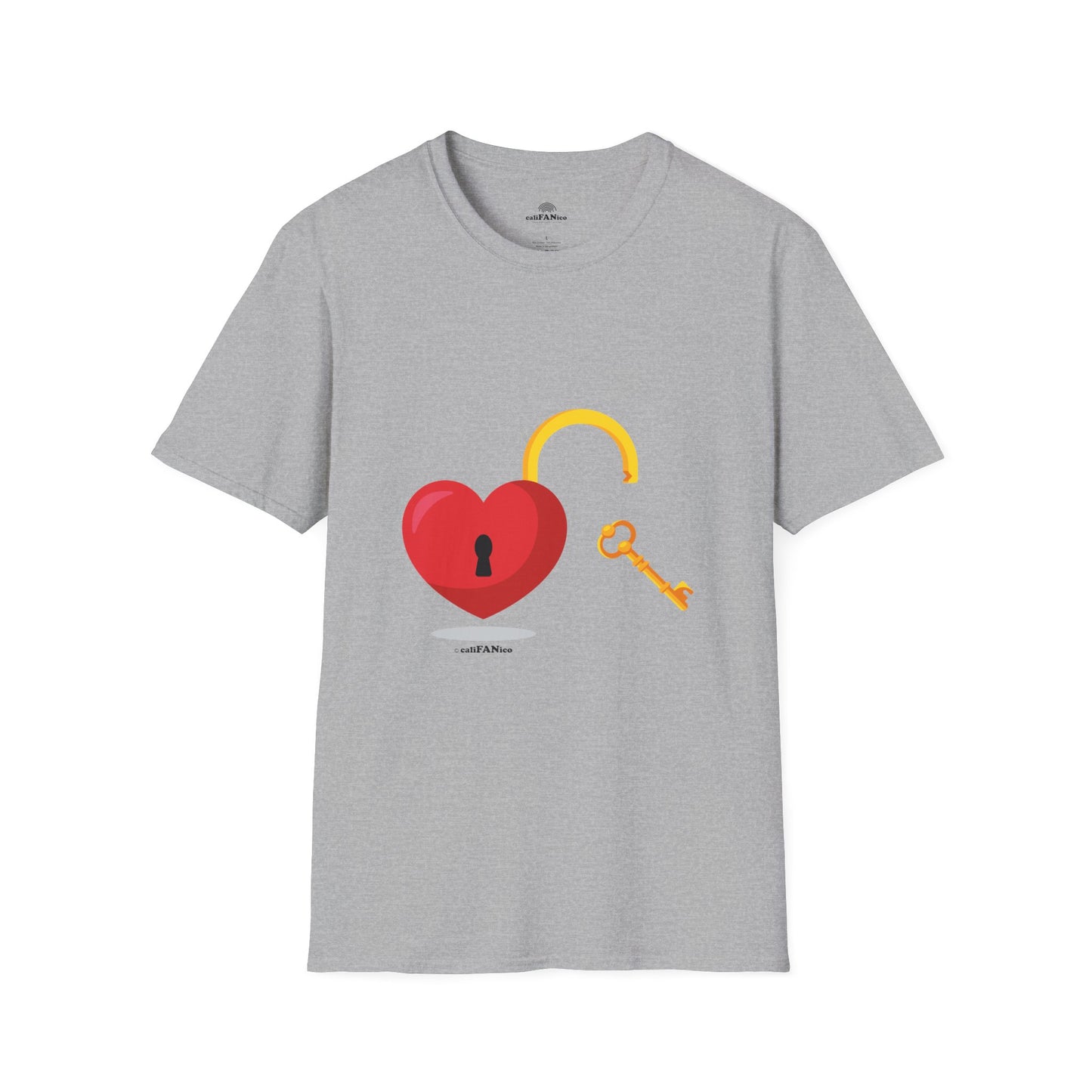Open Heart Unlocked Heart Unisex Softstyle T-Shirt | Valentine’s Everyday Gift, Couple Matching Tee, Cute Relationship Shirt, Love Theme Apparel