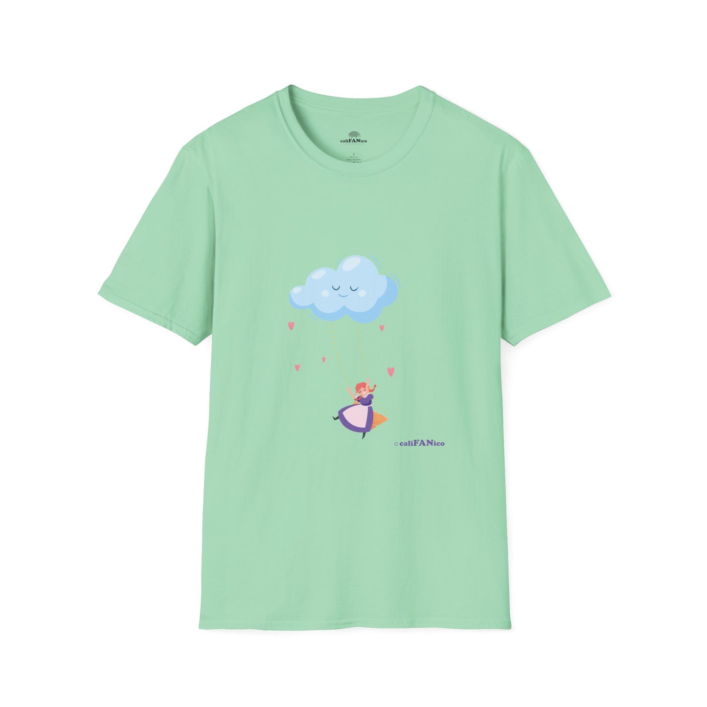 Whimsical Cloud Graphic Tee for Girls 6-12 (XS-S-M), Soft Cotton Shirt, Casual Everyday Wear, Ideal for Gifting, Fun and Playful Design