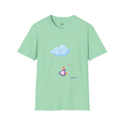 Whimsical Cloud Graphic Tee for Girls 6-12 (XS-S-M), Soft Cotton Shirt, Casual Everyday Wear, Ideal for Gifting, Fun and Playful Design