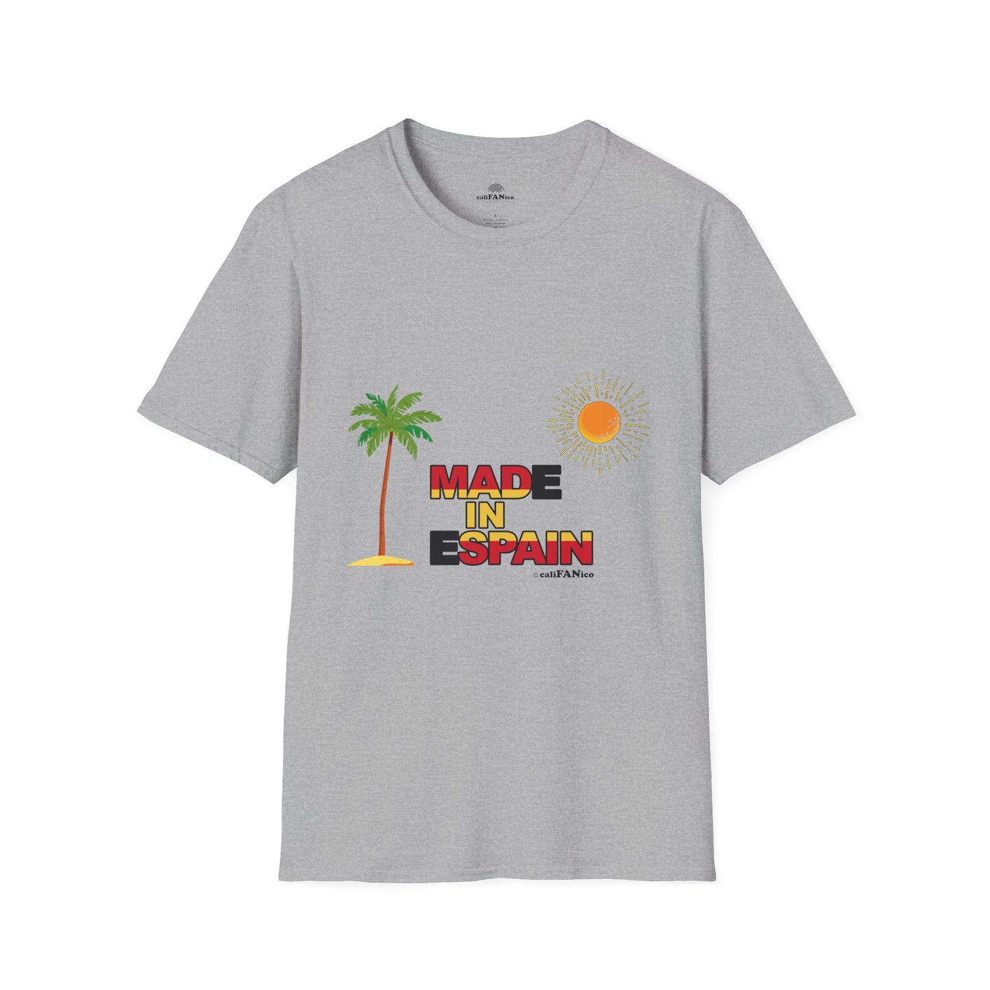 Funny Mad in Spain Made in Espain T-Shirt Unisex Softstyle Humor Shirt, Cute Gift, Unisex Top, Casual Wear, Laugh T Shirt