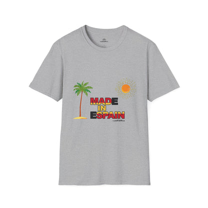 Funny Mad in Spain Made in Espain T-Shirt Unisex Softstyle Humor Shirt, Cute Gift, Unisex Top, Casual Wear, Laugh T Shirt
