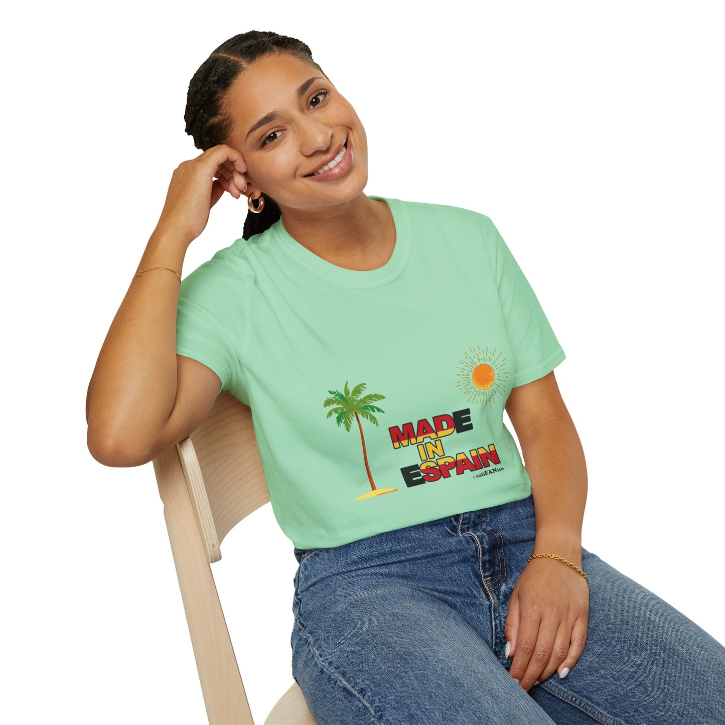 Funny Mad in Spain Made in Espain T-Shirt Unisex Softstyle Humor Shirt, Cute Gift, Unisex Top, Casual Wear, Laugh T Shirt