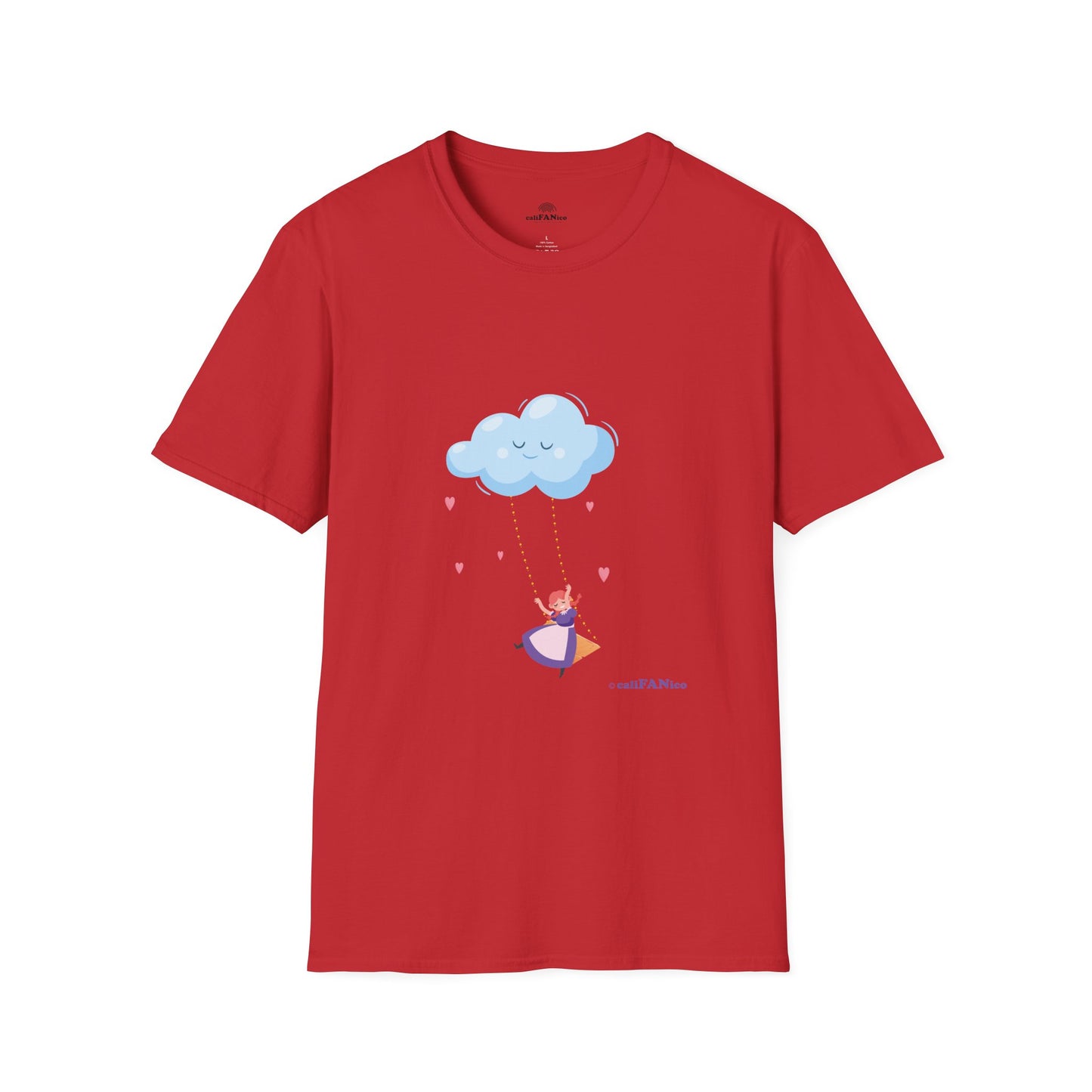 Whimsical Cloud Graphic Tee for Girls 6-12 (XS-S-M), Soft Cotton Shirt, Casual Everyday Wear, Ideal for Gifting, Fun and Playful Design