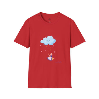 Whimsical Cloud Graphic Tee for Girls 6-12 (XS-S-M), Soft Cotton Shirt, Casual Everyday Wear, Ideal for Gifting, Fun and Playful Design