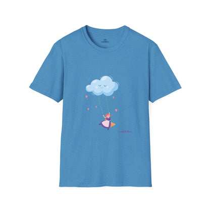 Whimsical Cloud Graphic Tee for Girls 6-12 (XS-S-M), Soft Cotton Shirt, Casual Everyday Wear, Ideal for Gifting, Fun and Playful Design