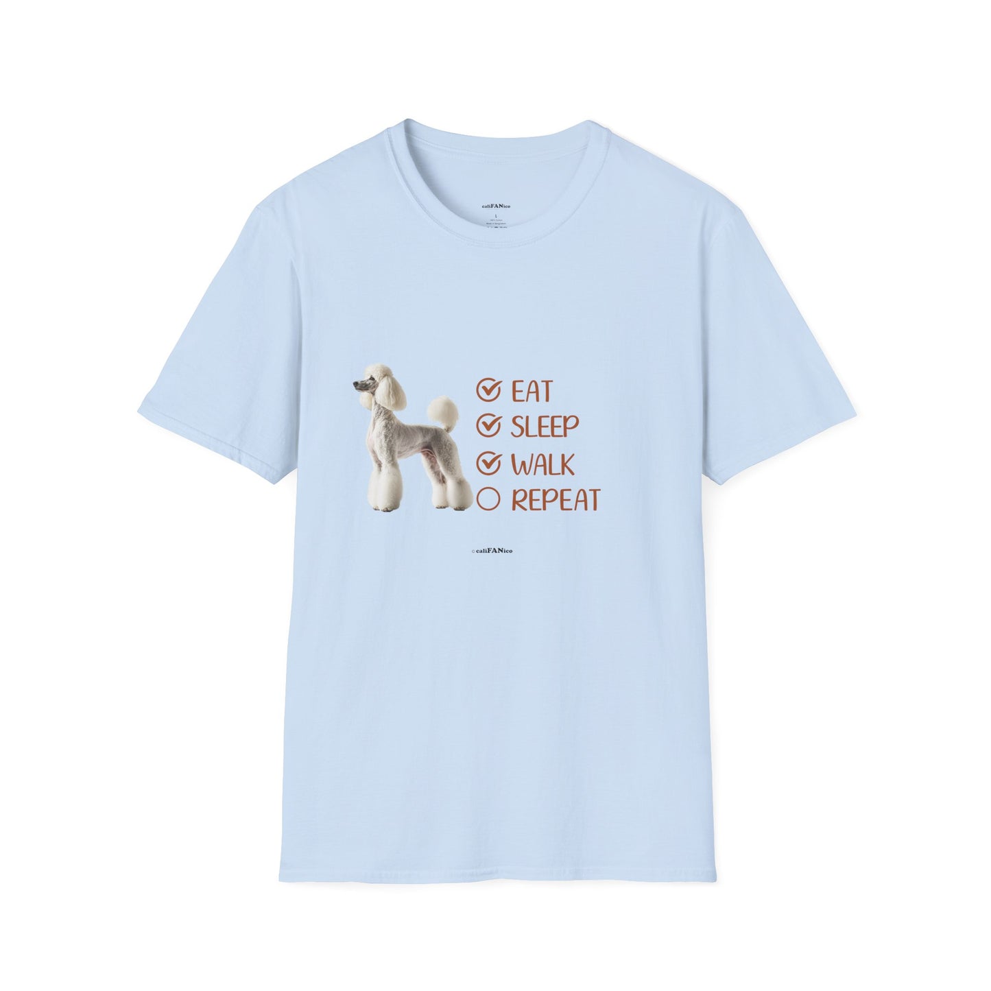 Eat, Sleep, Walk, Repeat Standard Poodle T-Shirt, Dog Lover T-Shirt, Comfortable Gift for Pet Owners, Dog Walking, Casual Outfit, Pet Lover Apparel