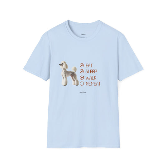 Eat, Sleep, Walk, Repeat Standard Poodle T-Shirt, Dog Lover T-Shirt, Comfortable Gift for Pet Owners, Dog Walking, Casual Outfit, Pet Lover Apparel