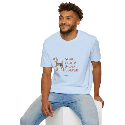 Eat, Sleep, Walk, Repeat Standard Poodle T-Shirt, Dog Lover T-Shirt, Comfortable Gift for Pet Owners, Dog Walking, Casual Outfit, Pet Lover Apparel