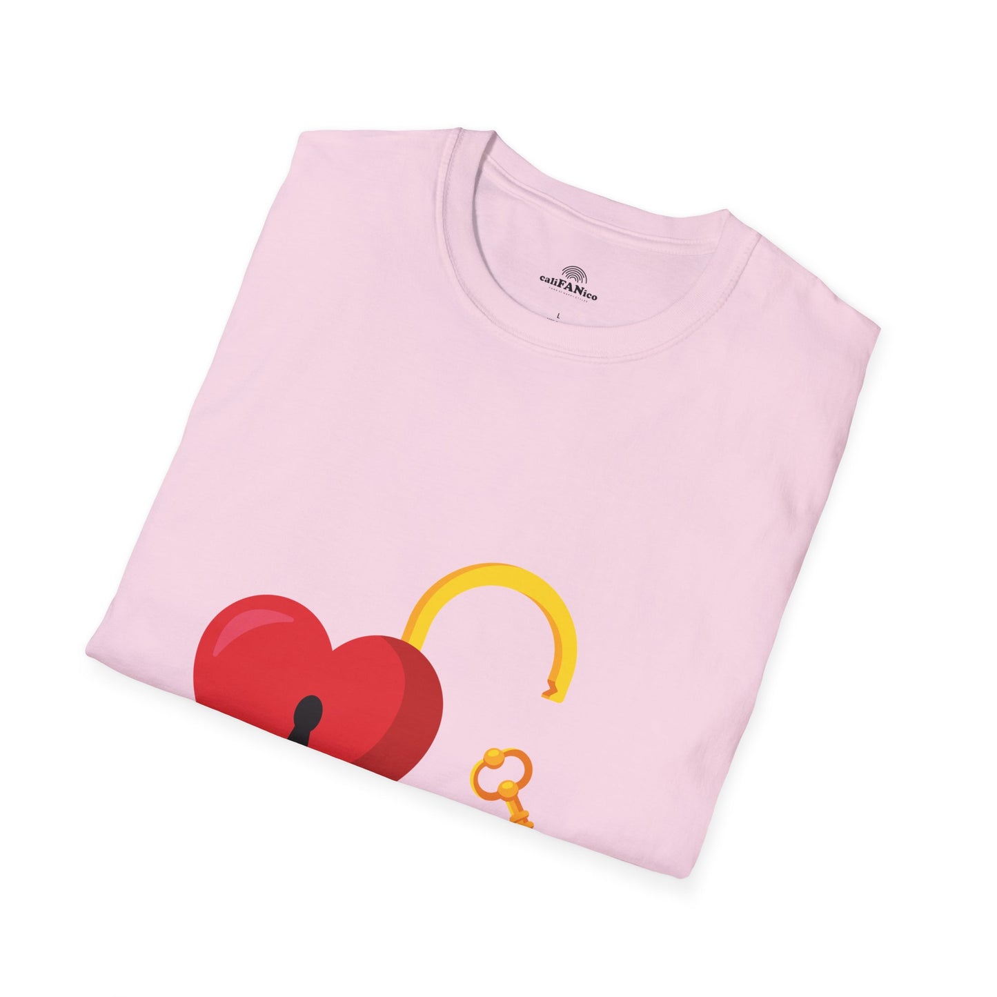 Open Heart Unlocked Heart Unisex Softstyle T-Shirt | Valentine’s Everyday Gift, Couple Matching Tee, Cute Relationship Shirt, Love Theme Apparel