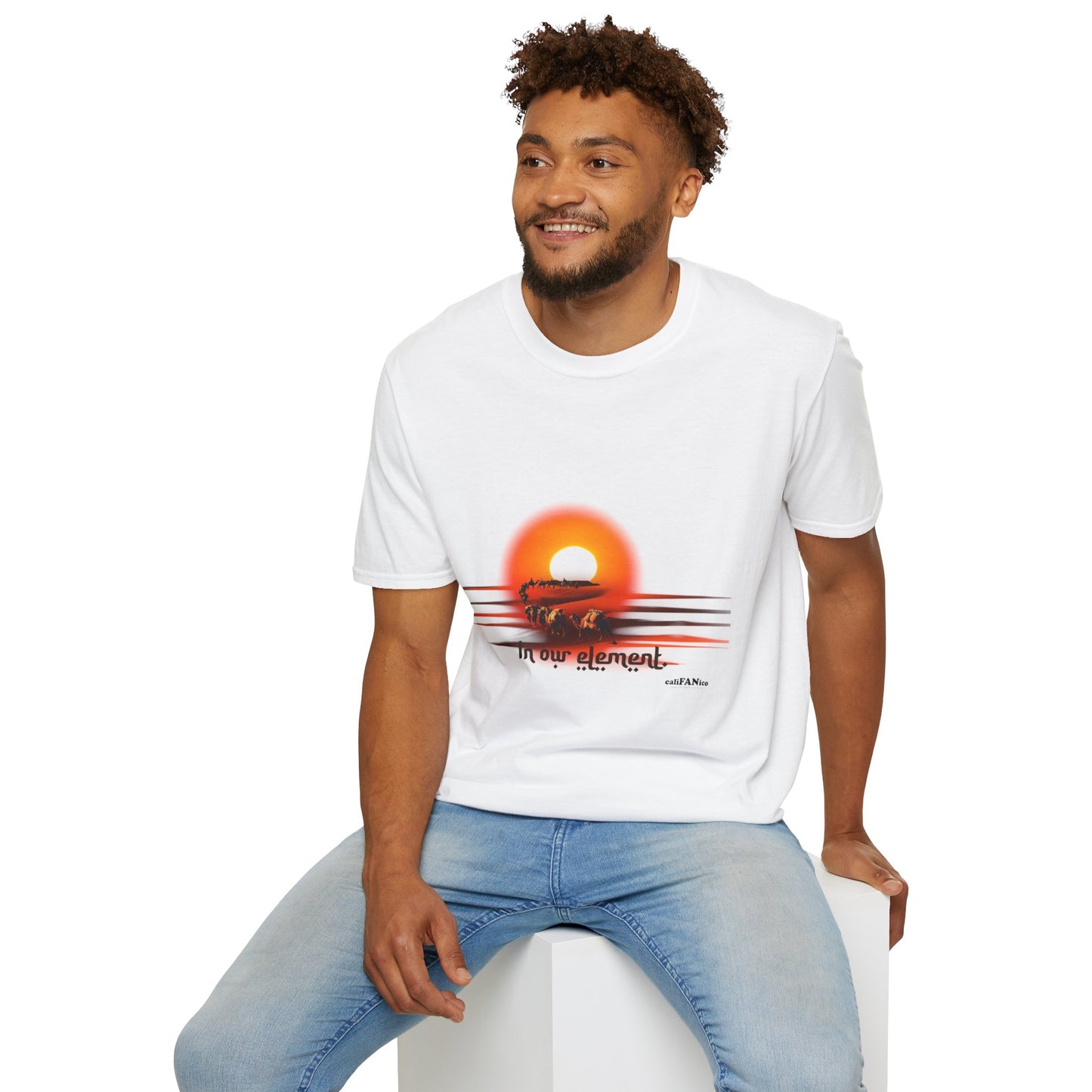 Adventure Traveler T-Shirt - Desert Caravan Vibrant Sun Colors